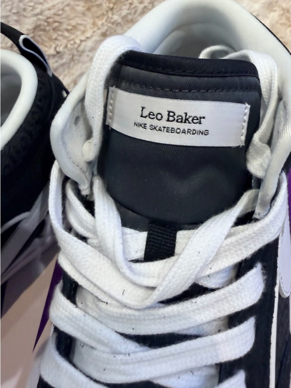 Nike Men’s Black and White High-Top Sneakers SB react Leo.  Worn once - Picture 4 of 7